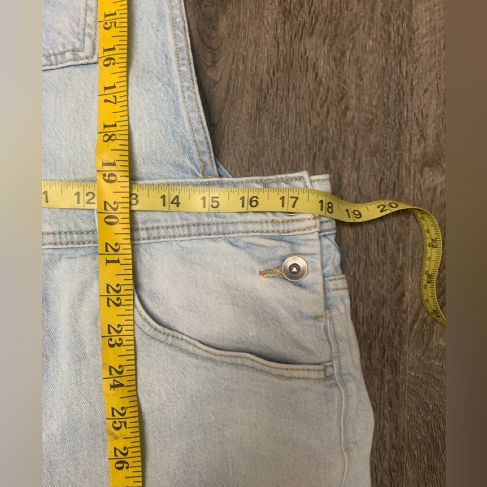 Pride Shortalls Target Denim Rainbow Stripes Light Wash Raw Hem Adult Medium - Picture 10 of 11
